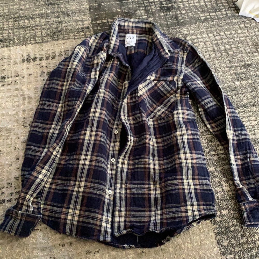 Zara mens flannel relaxed fit